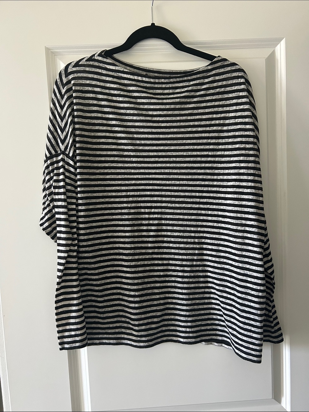 AllSaints Black and White Striped Top